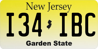 NJ license plate I34IBC