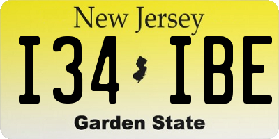 NJ license plate I34IBE