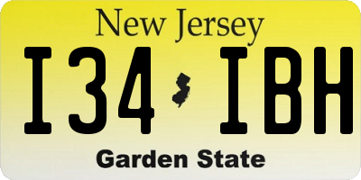 NJ license plate I34IBH