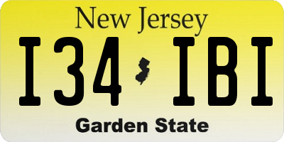 NJ license plate I34IBI