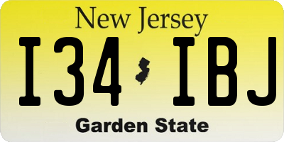 NJ license plate I34IBJ