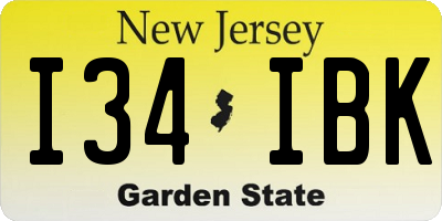 NJ license plate I34IBK