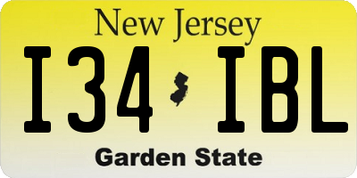 NJ license plate I34IBL