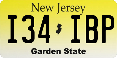 NJ license plate I34IBP