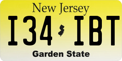 NJ license plate I34IBT