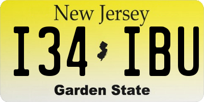 NJ license plate I34IBU