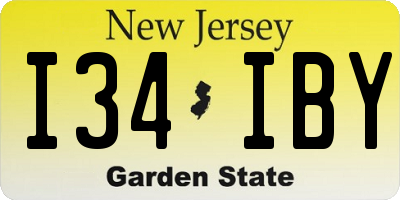 NJ license plate I34IBY