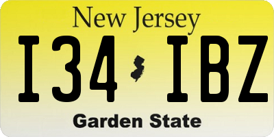 NJ license plate I34IBZ