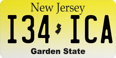 NJ license plate I34ICA