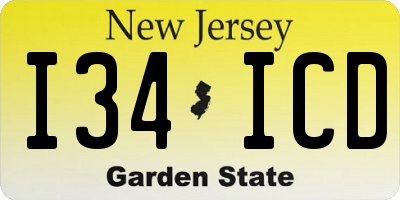 NJ license plate I34ICD