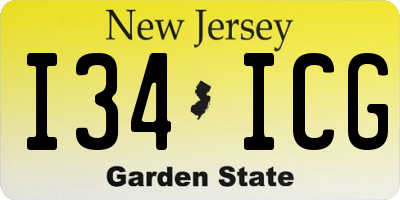 NJ license plate I34ICG