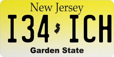 NJ license plate I34ICH