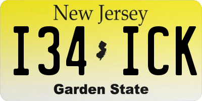 NJ license plate I34ICK