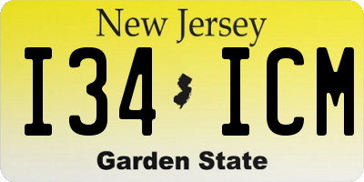 NJ license plate I34ICM