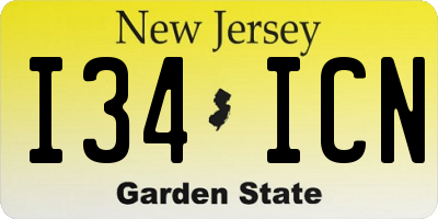 NJ license plate I34ICN