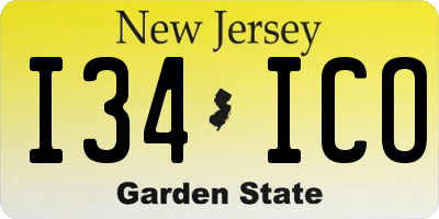 NJ license plate I34ICO
