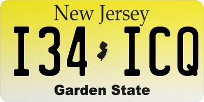 NJ license plate I34ICQ