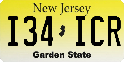 NJ license plate I34ICR