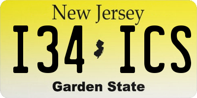 NJ license plate I34ICS