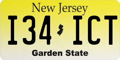 NJ license plate I34ICT