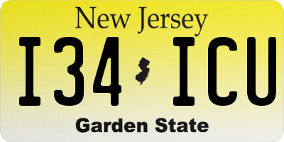 NJ license plate I34ICU