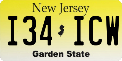 NJ license plate I34ICW