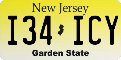 NJ license plate I34ICY