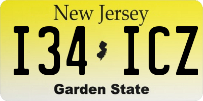 NJ license plate I34ICZ