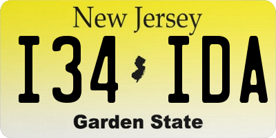 NJ license plate I34IDA