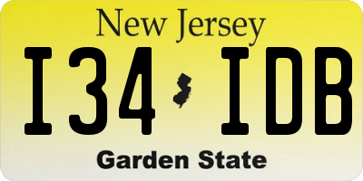 NJ license plate I34IDB
