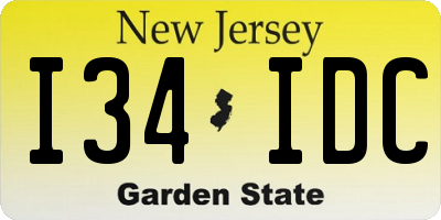 NJ license plate I34IDC