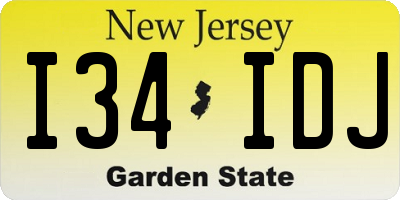 NJ license plate I34IDJ