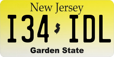 NJ license plate I34IDL