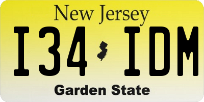 NJ license plate I34IDM