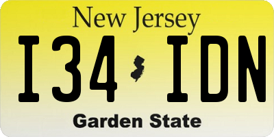 NJ license plate I34IDN