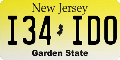 NJ license plate I34IDO