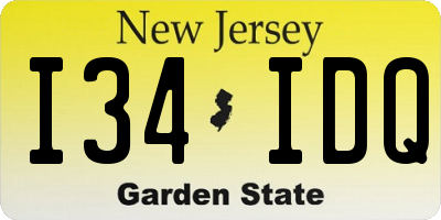 NJ license plate I34IDQ