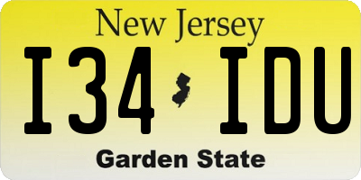 NJ license plate I34IDU