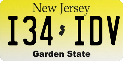 NJ license plate I34IDV
