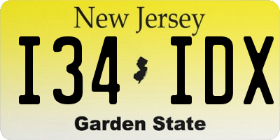 NJ license plate I34IDX