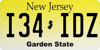NJ license plate I34IDZ