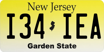 NJ license plate I34IEA