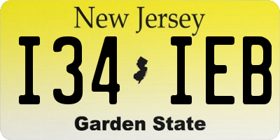NJ license plate I34IEB