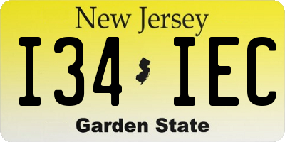 NJ license plate I34IEC