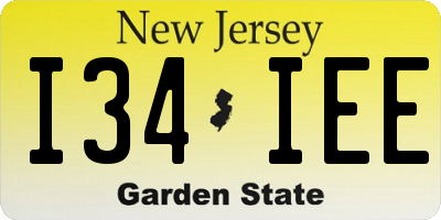 NJ license plate I34IEE
