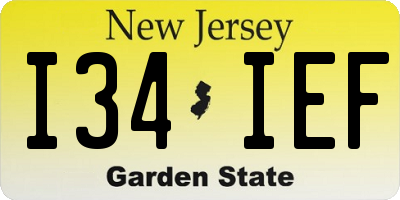 NJ license plate I34IEF