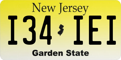 NJ license plate I34IEI