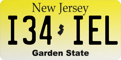 NJ license plate I34IEL