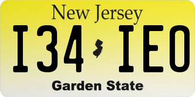 NJ license plate I34IEO