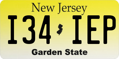 NJ license plate I34IEP